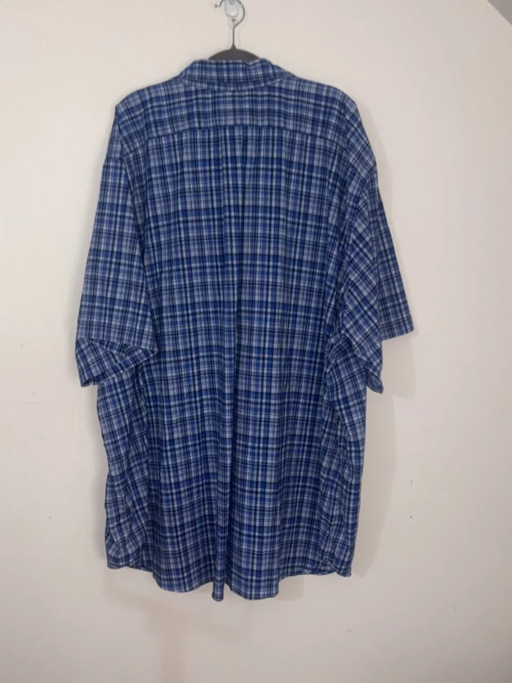 Men's Polo Ralph Lauren Performance Short Sleeve Plaid Blue White 4XB LIKE NEW